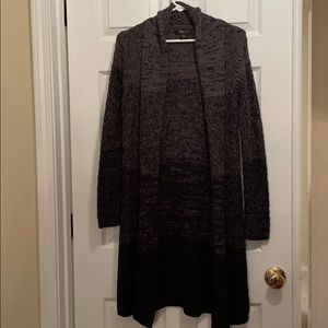 Long Gray & Black Cardigan